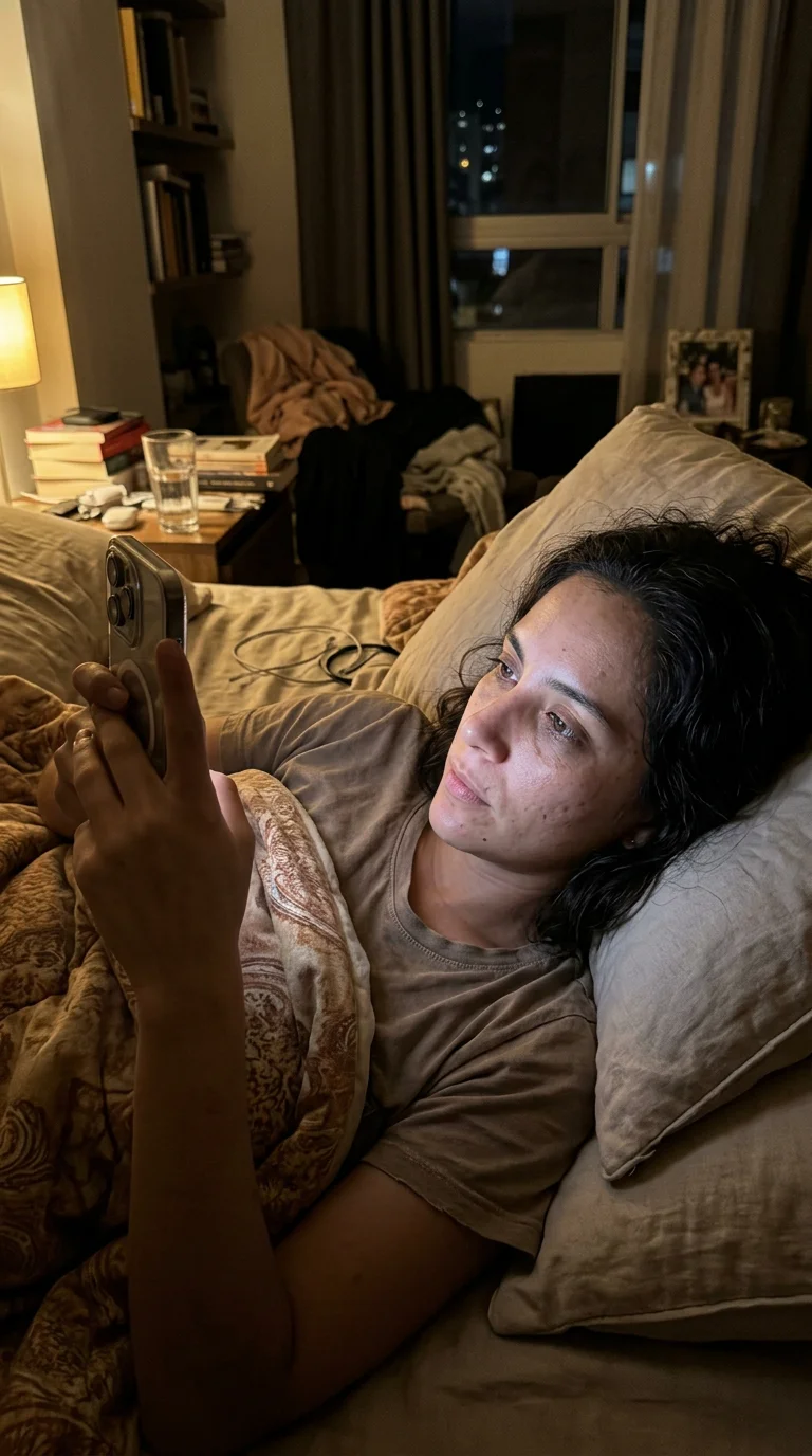 Persona despierta en la noche